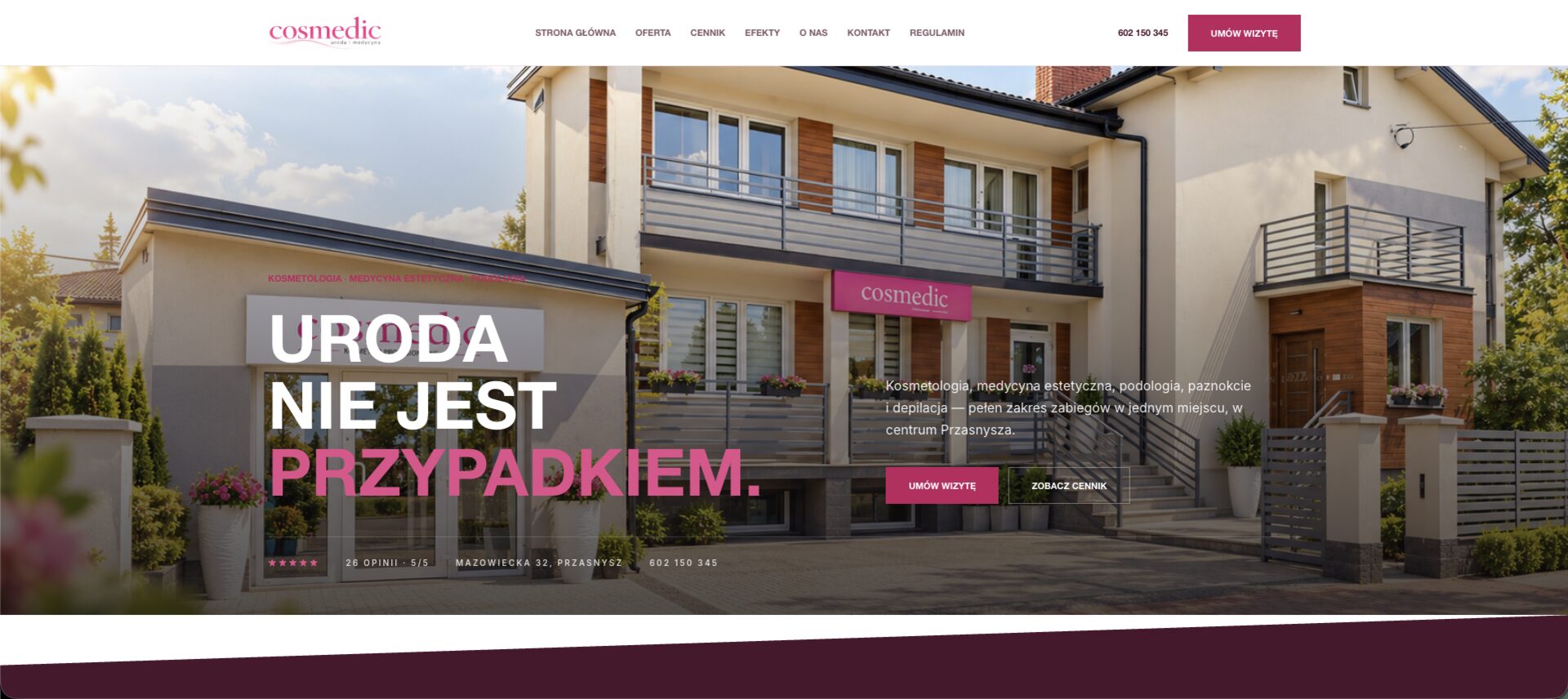 Projekt strony Cosmedic — Beauty / Medical